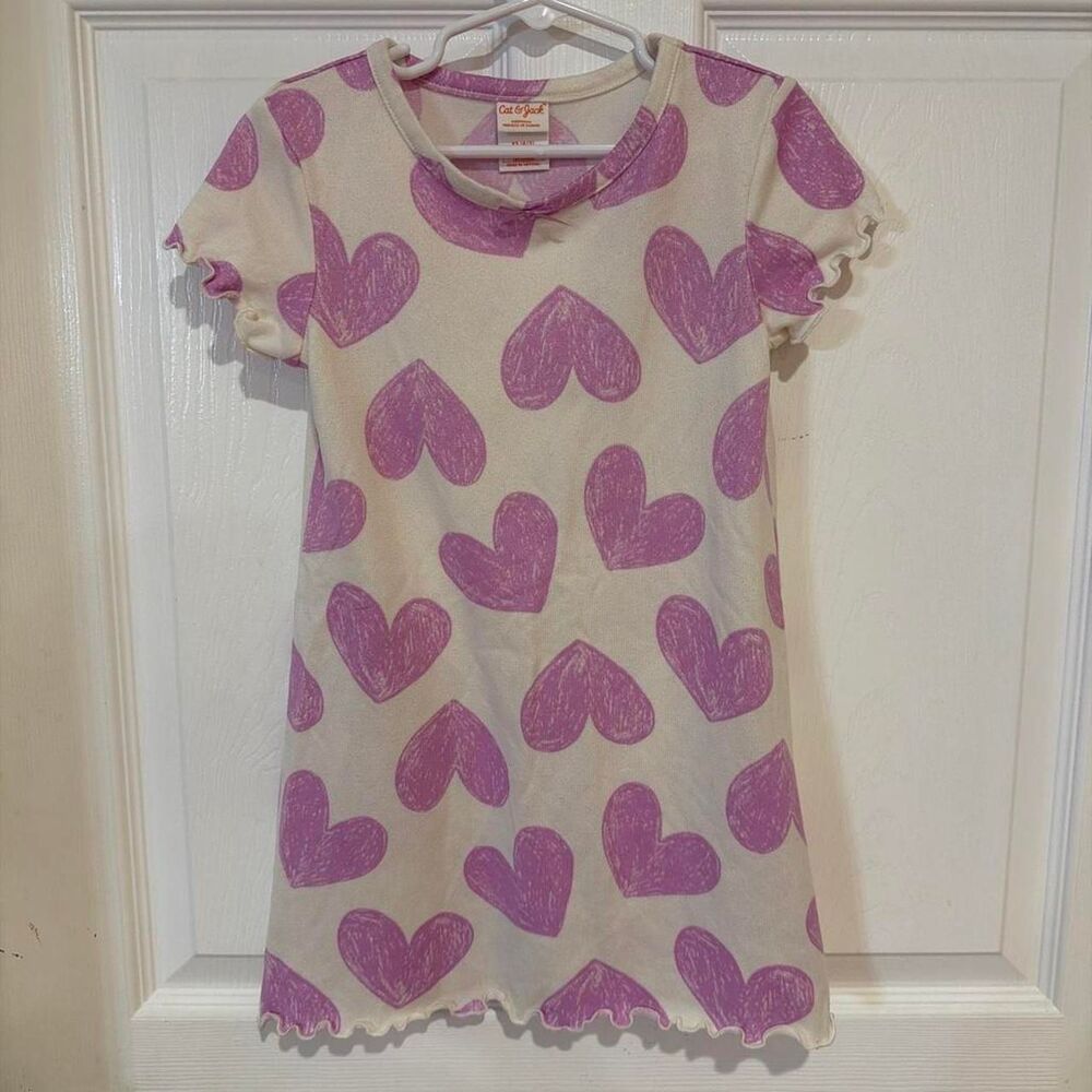Cat & Jack Dress with Pink Hearts size 4/5
